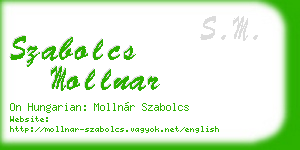 szabolcs mollnar business card